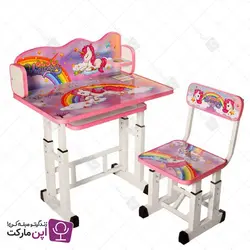 ست میز و صندلی تحریر کودک اسب تک شاخ کیدکو | فروشگاه تخصصی میز و صندلی اپن مارکت