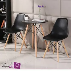ست ناهارخوری دو نفره گرد ایمز پایه ایفلی | فروشگاه تخصصی میز و صندلی اپن مارکت