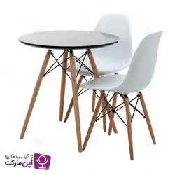 ست ناهارخوری دو نفره گرد ایمز پایه ایفلی | فروشگاه تخصصی میز و صندلی اپن مارکت