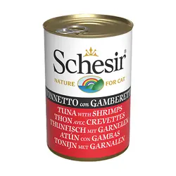کنسرو گربه 140 گرمی ماهی تن و میگو در ژله شسیر – Schesir