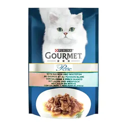 پوچ گربه با طعم سالمون و ماهی سفید گورمت Gourmet Perle