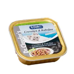 ووم گربه با طعم میگو و ماهی دکتر کلودرز – Crevetten &amp; Kabeljau