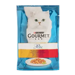 پوچ گربه با مرغ و گوشت گاو گورمت – Gourmet Perle Chicken &amp; Lamb
