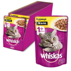 غذای پوچ گربه با طعم مرغ ویسکاس بصورت ژله ای 85 گرم – Whiskas
