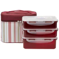کیف غذا لاک اند لاک مدل عایق دار HPL8RB به همراه ظرف غذا مجموعه 4 عددی