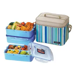کیف غذا لاک اند لاک مدل عایق دار HPL8RB به همراه ظرف غذا مجموعه 4 عددی
