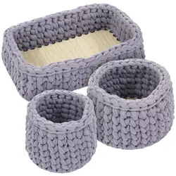 سبد قلاب بافی تریکو پورکاوه مدل سنتی مجموعه 3 عددی