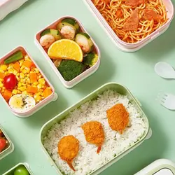 ظرف غذا کودک مدل دو طبقه طرح موز