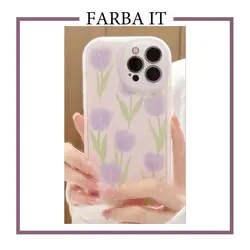 گارد گل لاله بنفش همراه با پایه موبایل گل لاله سرخود