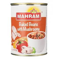 کنسرو لوبیا و قارچ مهرام - 400 گرم