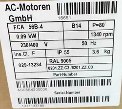 الکتروموتور 90 وات AC MOTOREN ساخت آلمان