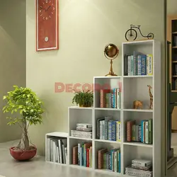 کتابخانه و دکوری 13 مدل 4 ستونی بدون درب