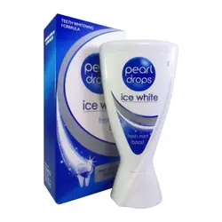 خمیردندان سفید کننده pearl drops مدل ice white سفید کننده و خنک کننده قوی دندان حجم 50 میل ساخت انگلستان