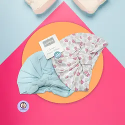 کلاه نخی فانتزی دو عددی نوزاد AIFEIER Head Wraps