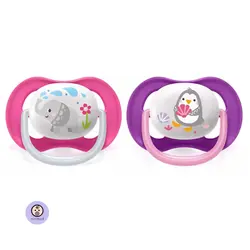 پستانک سیلیکونی اونت Avent ultra air طرح پنگوئن و فیل سایز صفر تا شش ماه