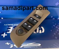 کلید شیشه بالابر سمند مالتی پلکس جلو چپ (DDN) باقاب بژ تیره