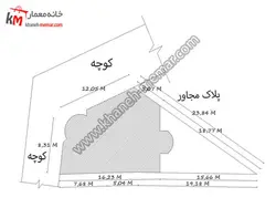 ساختمان سه طبقه با استخر و دو طرف دسترسی