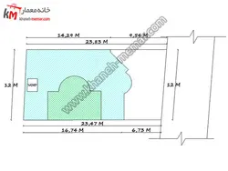 نقشه ساختمان فلت سه خوابه 23.8×12