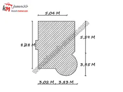 پلان ویلا دوبلکس با سقف شیبدار و نمای مدرن در ابعاد 9×6.5