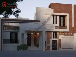 نقشه ویلایی دو طبقه مدرن با دو طرف نمای مدرن 29×23