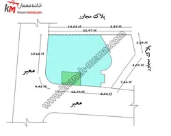 ساختمان دو طبقه فلت سه خوابه با سازه بتنی و دسترسی از غرب 22.97×17.07