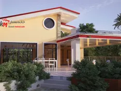 نقشه ویلای یک طبقه 1000 متری با سطح شیب دار 52×19.86