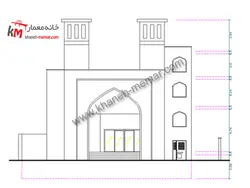 پلان مسجد سه طبقه اسکلت بتنی 470 متری، دانلود رایگان نقشه اتوکدی مسجد 27.86×16