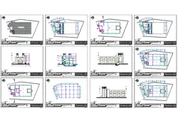 پلان مسجد سه طبقه اسکلت بتنی 470 متری، دانلود رایگان نقشه اتوکدی مسجد 27.86×16