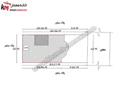 پلان فلت یک طبقه با سازه مصالح بنایی و ابعاد 10×23.36