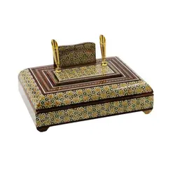 جاقلمی چوب و خاتم 20*15 روخاتم تخمه‌دار