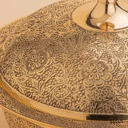 شکلات خوری برنجی آنتیک مدل یاسمن