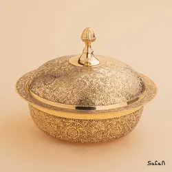 شکلات خوری برنجی آنتیک مدل یاسمن