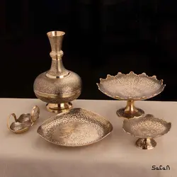 ست پذیرایی برنجی طلایی کد 015