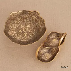 ست پذیرایی برنجی طلایی کد 015