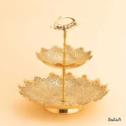 شیرینی خوری برنجی آنتیک دو طبقه مدل کیمیا