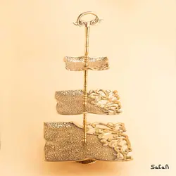 شیرینی خوری برنجی آنتیک سه طبقه مدل شیوا