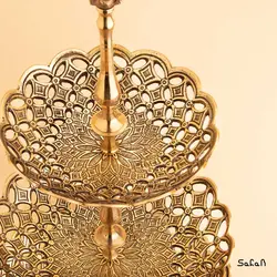 شیرینی خوری برنجی آنتیک سه طبقه مدل ارغوان