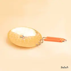 ماهیتابه برنجی طلایی مدل تخت