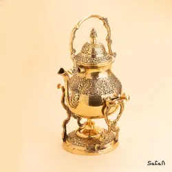 قوری وارمردار برنجی انتیک مدل ارغوان