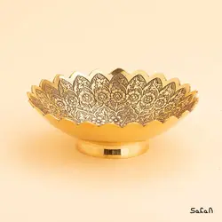 کاسه برنجی طلایی مدل بنفشه