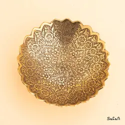 کاسه برنجی طلایی مدل بنفشه