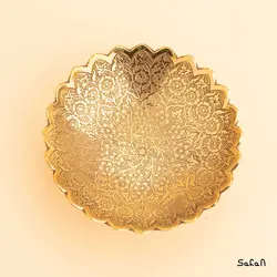 کاسه برنجی طلایی مدل بنفشه