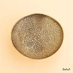 کاسه برنجی طلایی پایه دار مدل سنبل