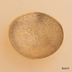 کاسه برنجی طلایی پایه دار مدل سنبل