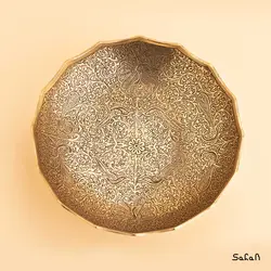 شیرینی خوری برنجی طلایی مدل ارغوان