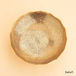 شیرینی خوری برنجی طلایی مدل ارغوان