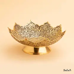 شیرینی خوری برنجی طلایی دورو مدل کوچی