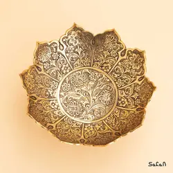 شیرینی خوری برنجی طلایی دورو مدل کوچی