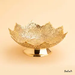 شیرینی خوری برنجی طلایی دورو مدل کوچی