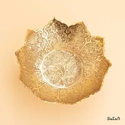 شیرینی خوری برنجی طلایی دورو مدل کوچی